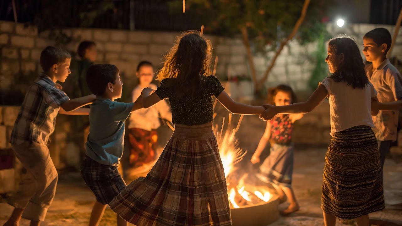 Children dancing at the Bethlehem town celebration